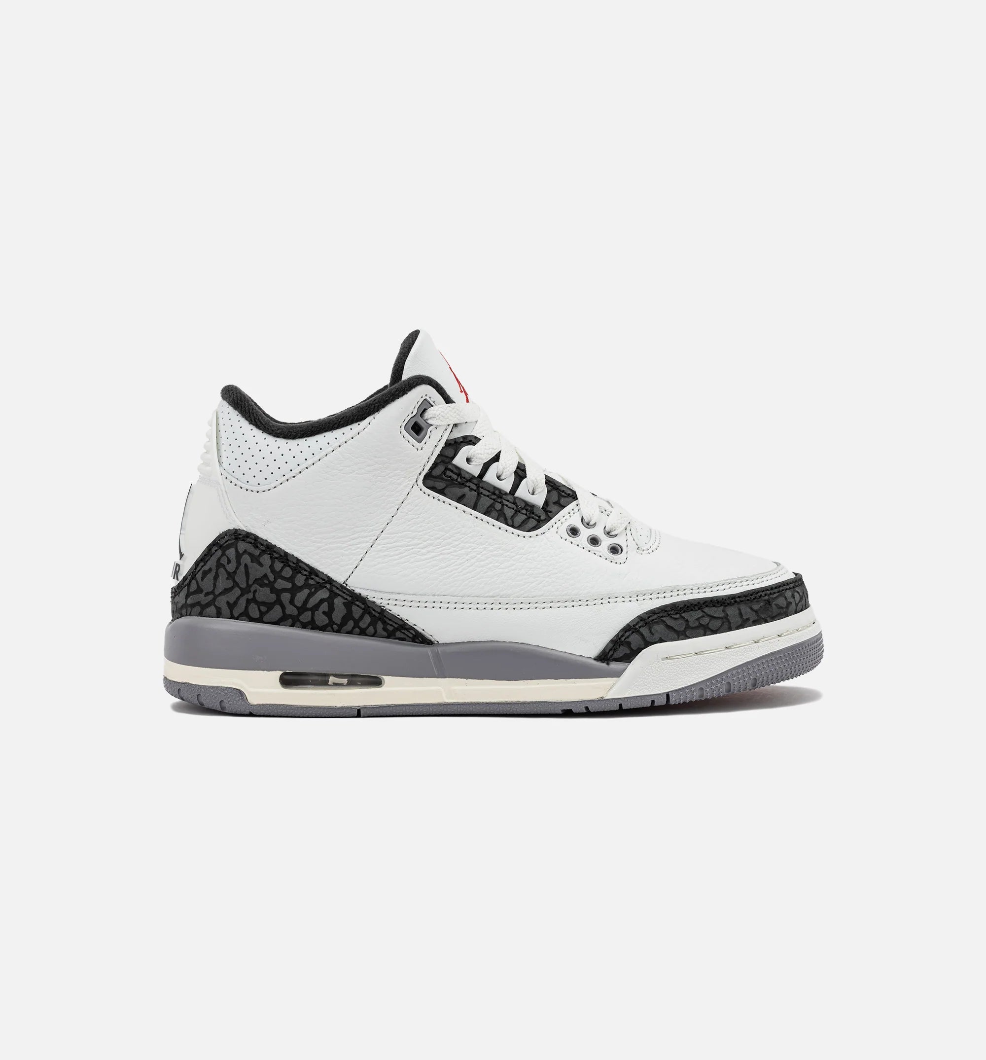 Air Jordan 3 Retro Cement Grey Grade School Lifestyle Shoe Summit White Fire Red Cement Grey Black