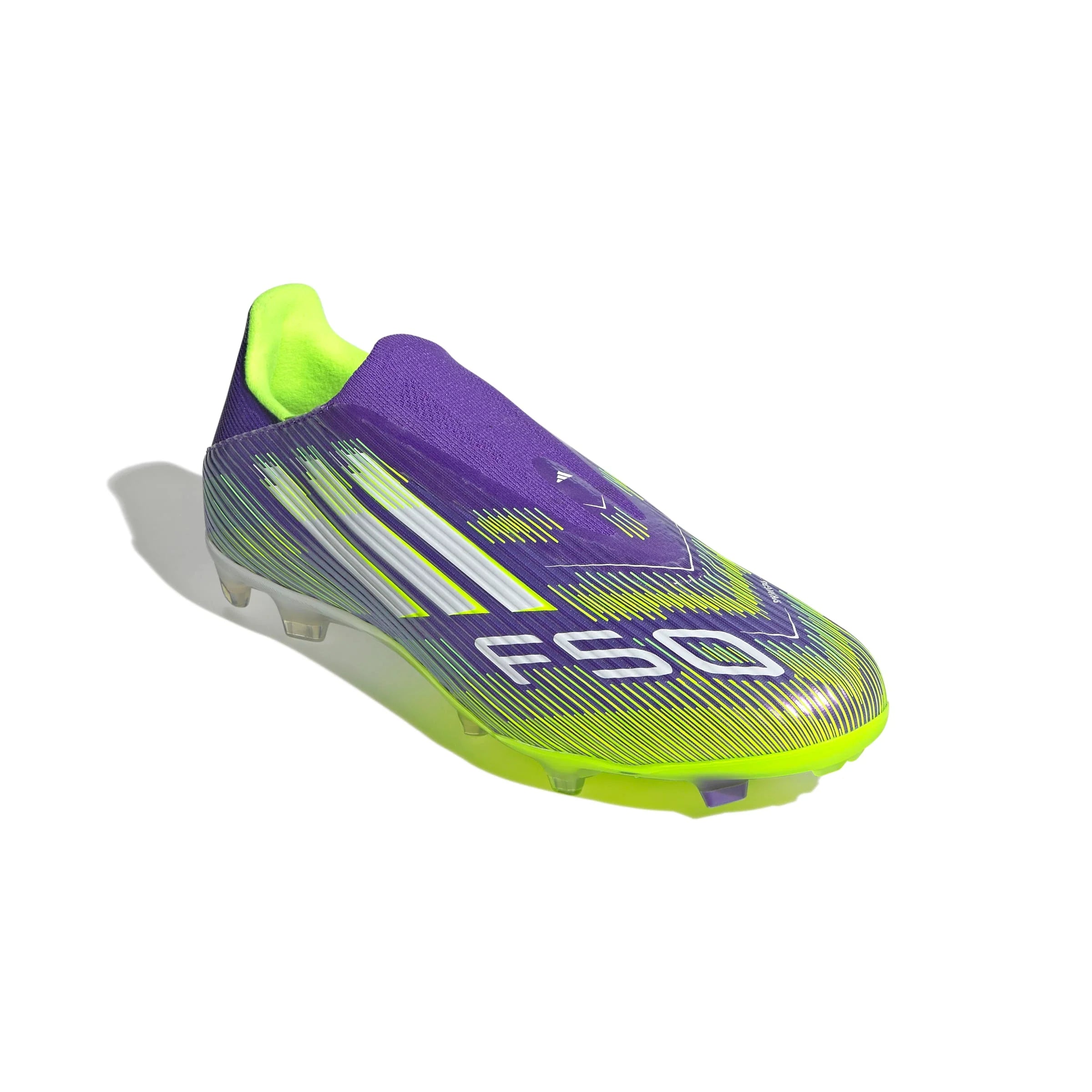 adidas F50 League Laceless FG MG Mens Soccer Cleats Purple White Lemon