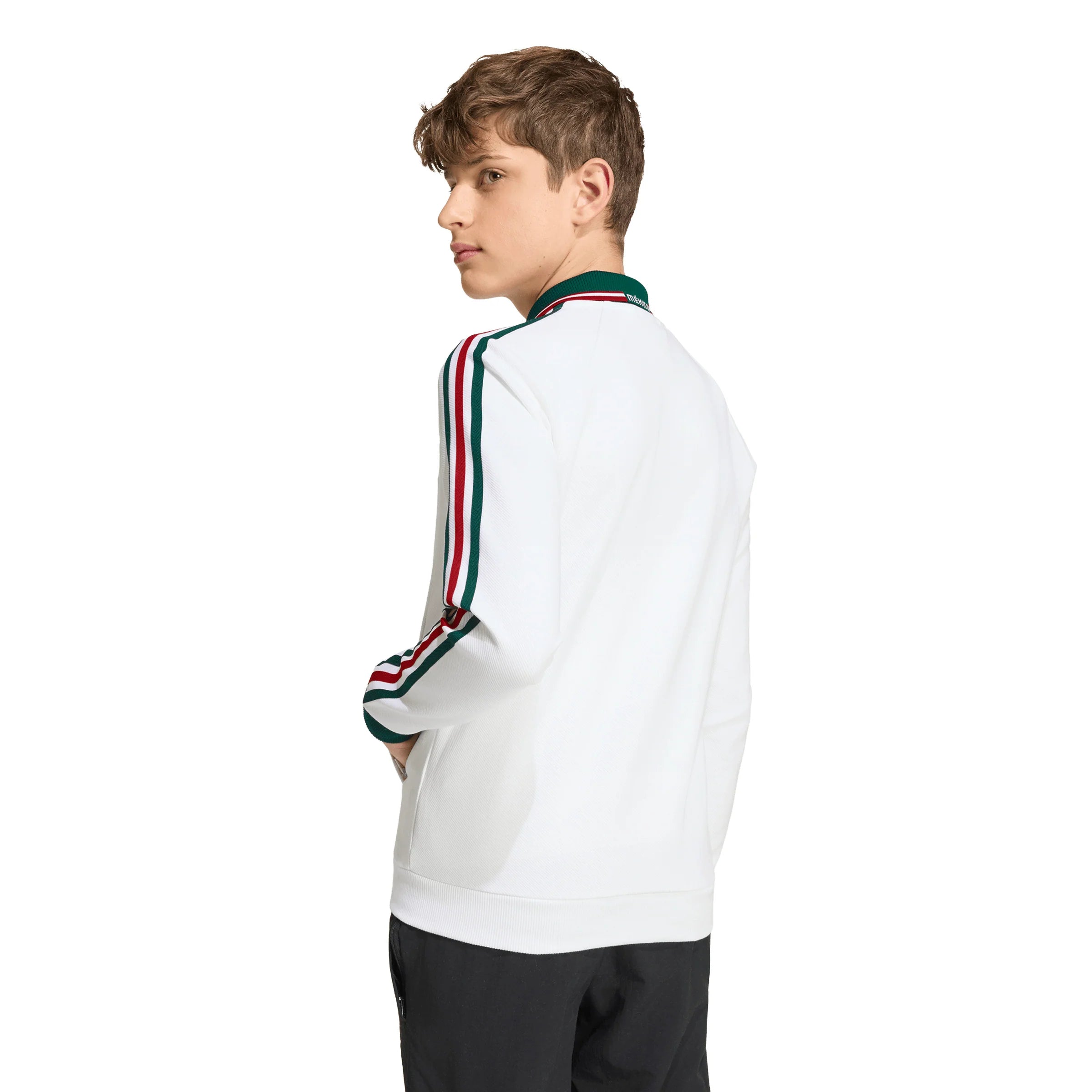 adidas Mexico Away Anthem Youth Soccer Jacket White