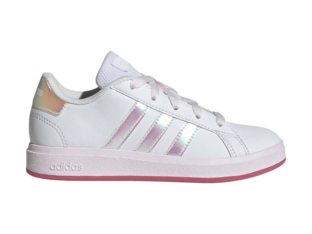 Tenis Adidas Grand Court Blanco y Rosa para Niña
