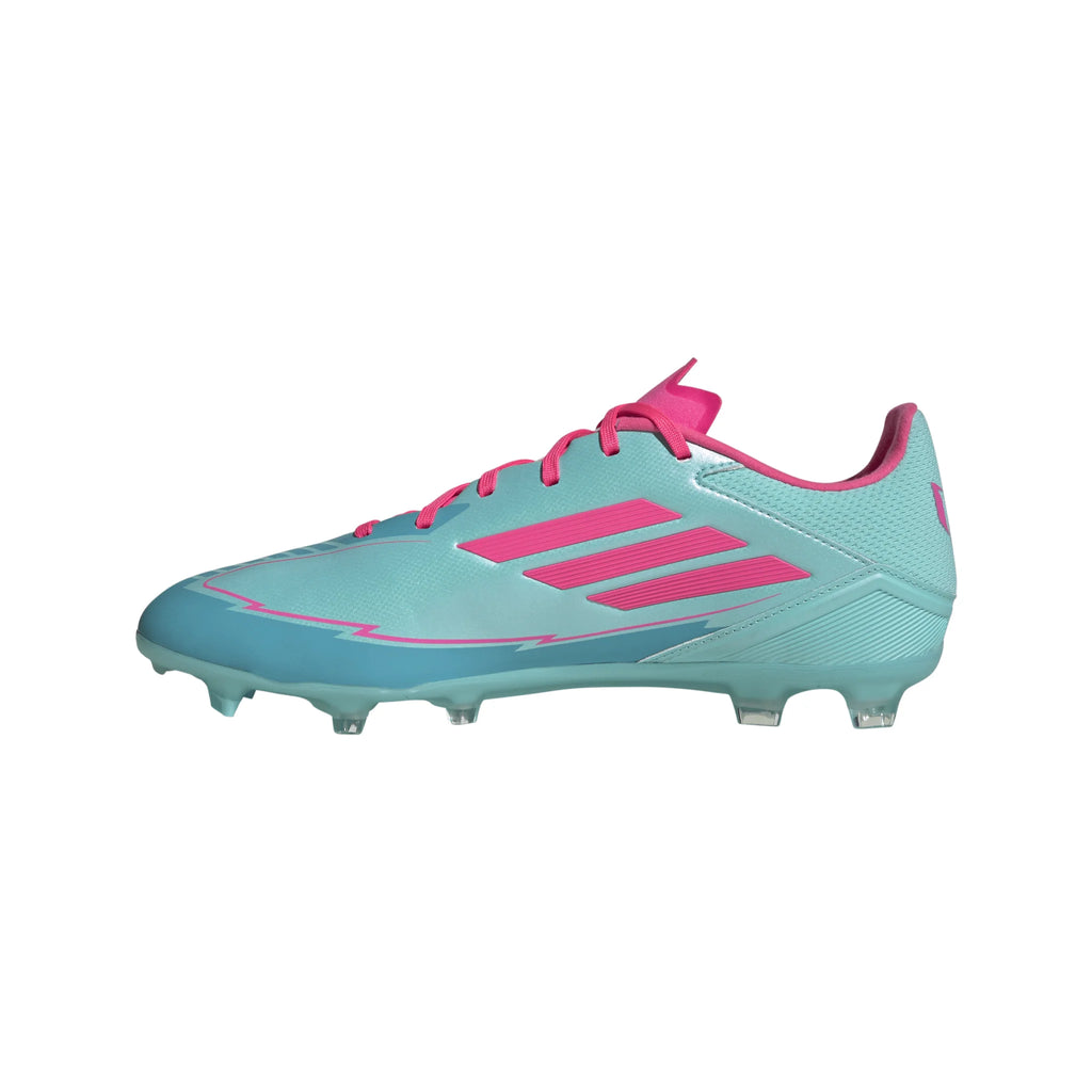 adidas F50 League Messi Firm Multi Ground Soccer Cleats Flash Aqua Lucid Pink Lucid Cyan