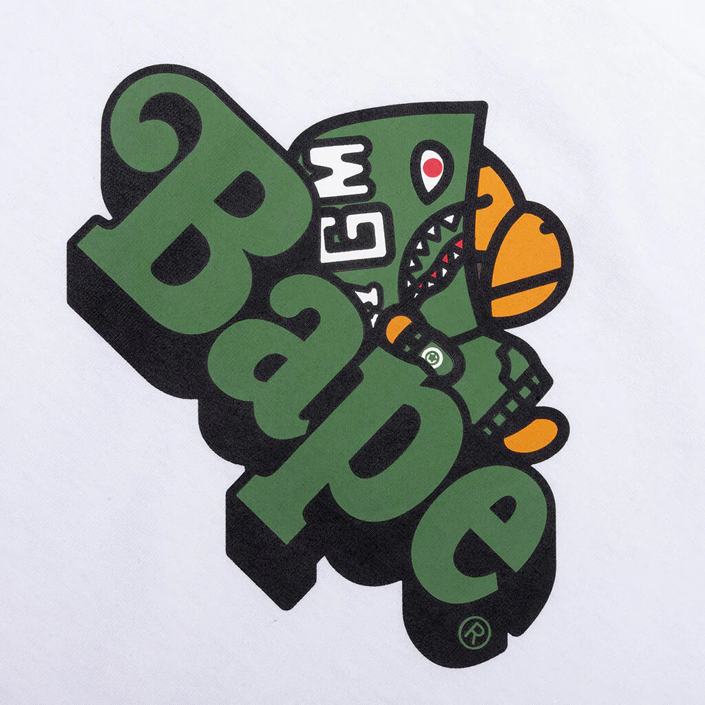 Kids Shark Milo on Bape Tee White Green