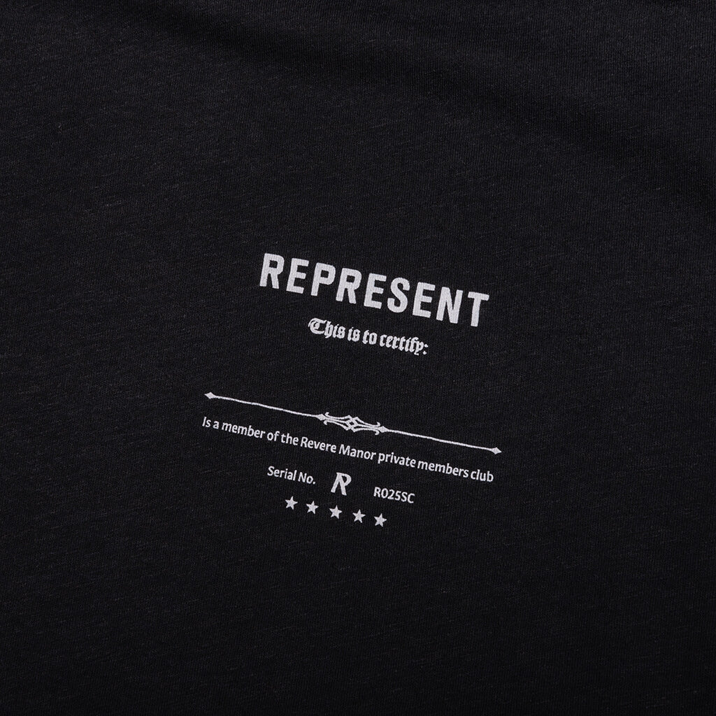 Revere Manor T Shirt Stained Black
