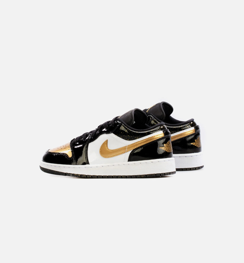 Air Jordan 1 Low SE Gold Toe Grade School Lifestyle Shoe Black Gold
