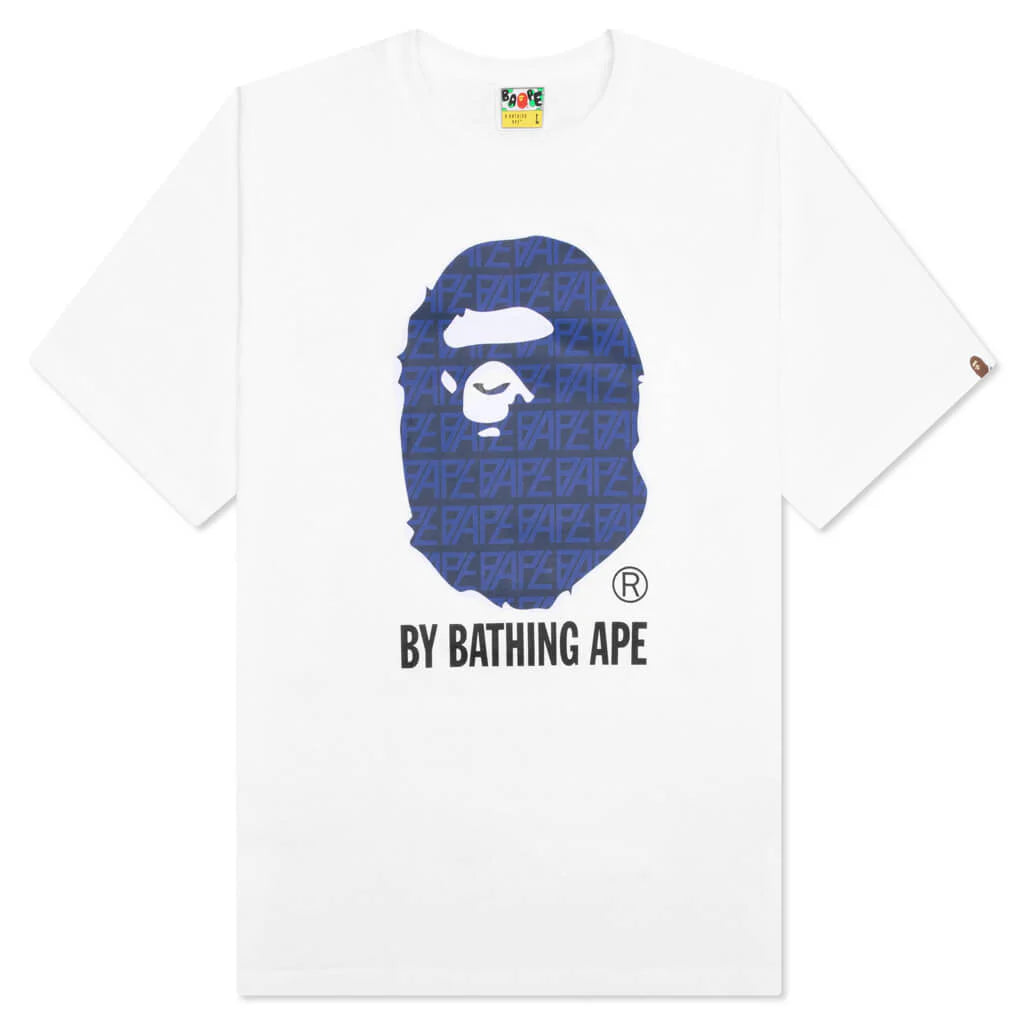 Bape Logo Monogram By Bathing Ape Tee White Navy