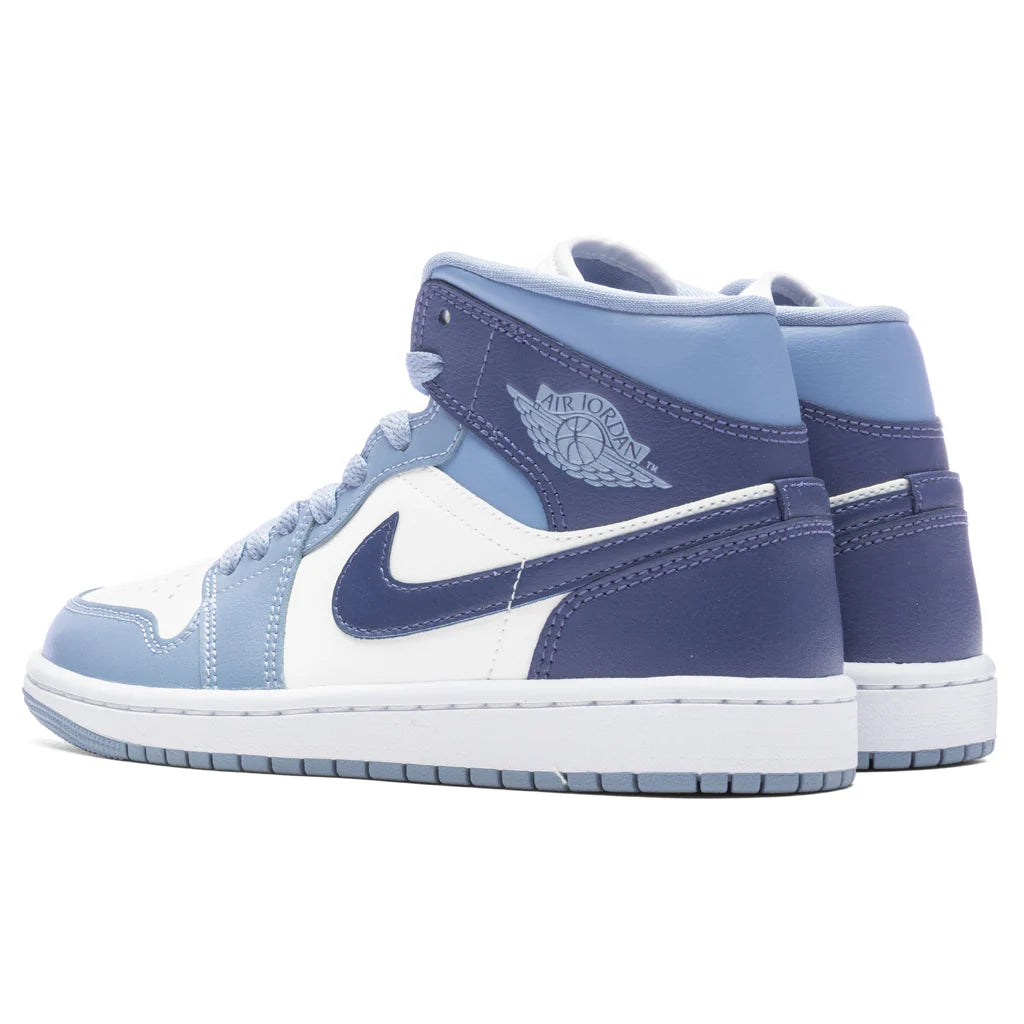 Womens Air Jordan 1 Mid Sail Diffused Blue Blue Grey