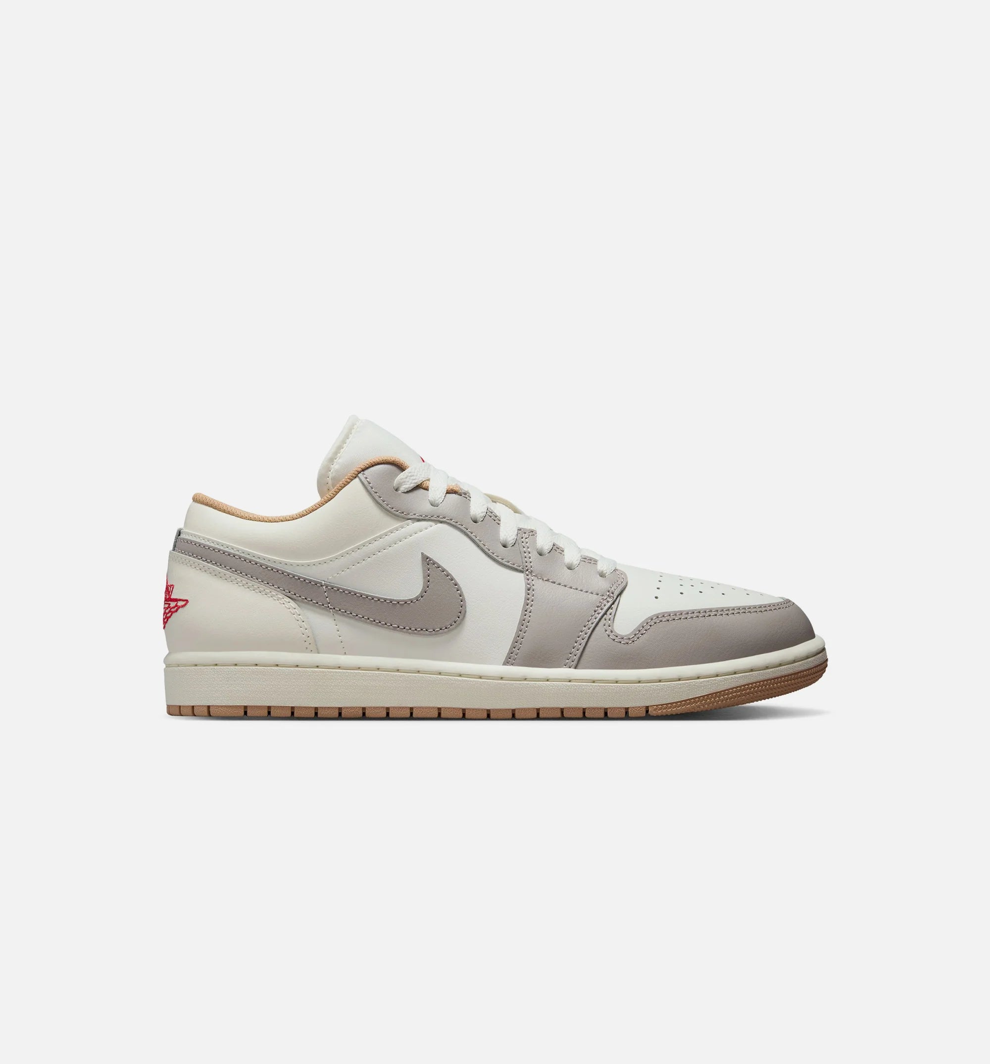 Air Jordan 1 Low Mens Lifestyle Shoe Sail Fire Red College Grey Hemp