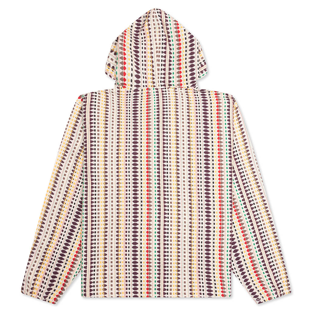 Stitch Poncho Hoodie Ecru