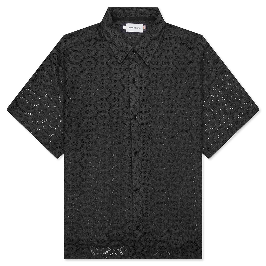 Crochet Button Up Black