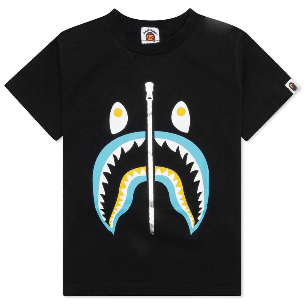 Kids Colors Shark Tee Black