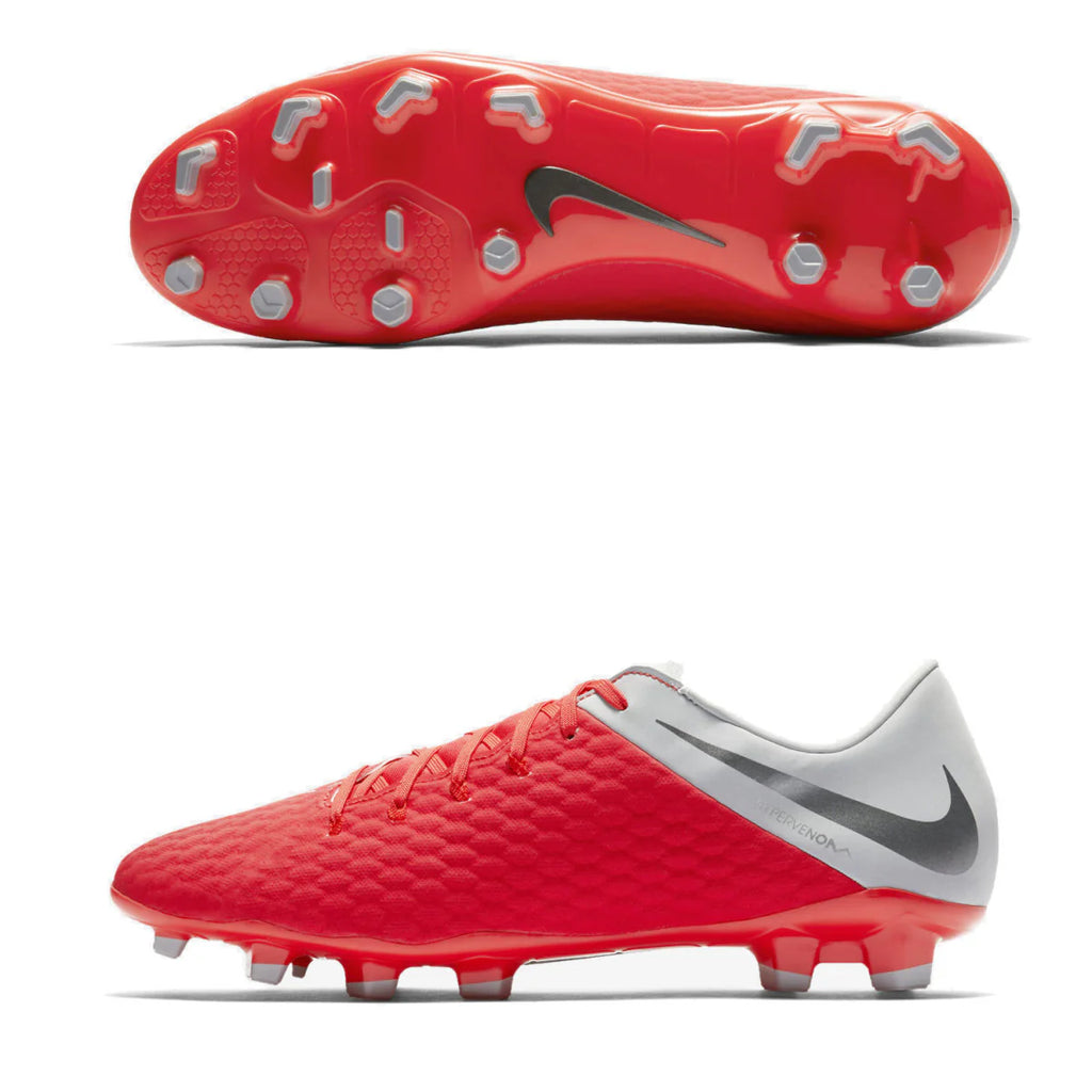 Nike Phantom 3 Academy FG Mens Soccer Cleats LT Crimson Grey
