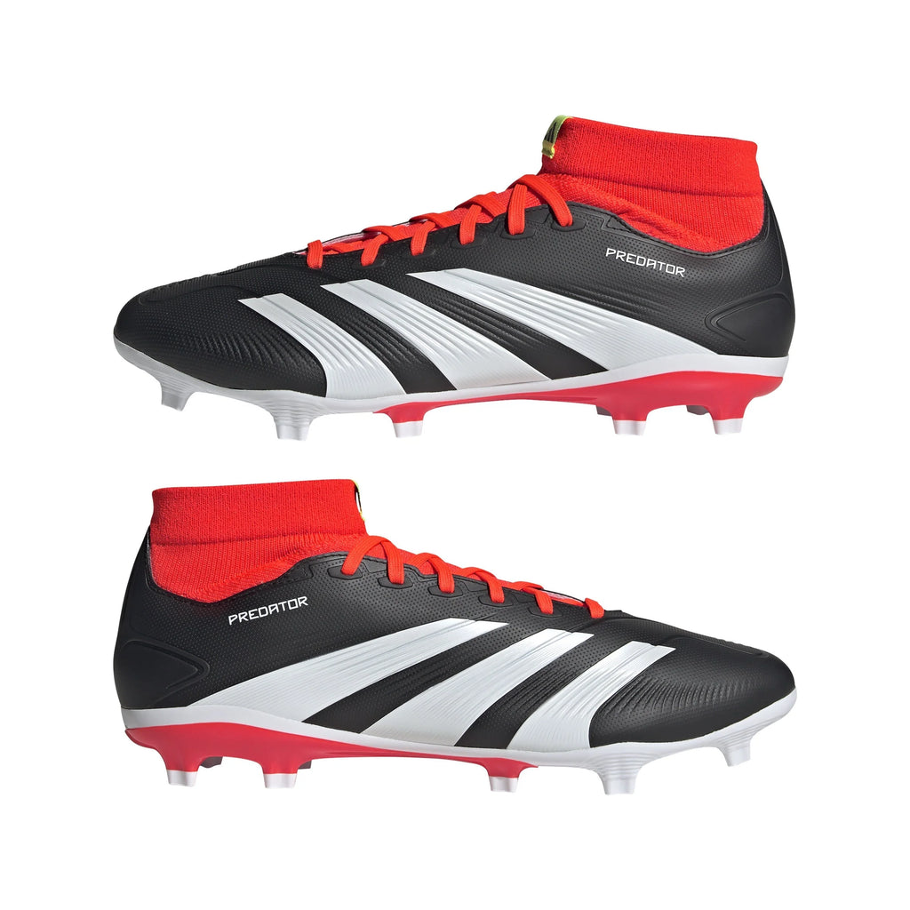 adidas Predator League Sock FG Firm Ground Soccer Cleats Core Black White Red