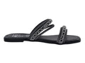 Sandalias de Piso Luna Rosa Rombo Negro para Mujer