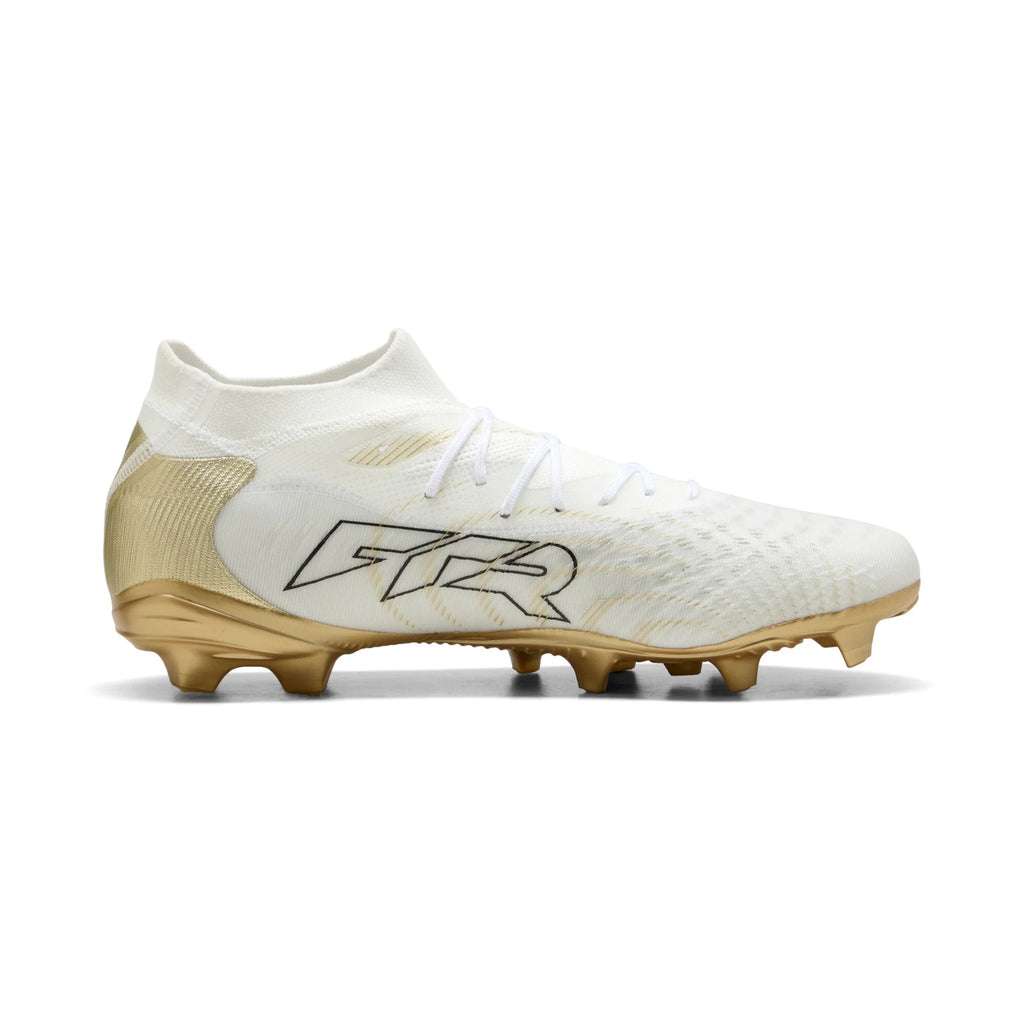 PUMA Future 9 Match FG AG Firm Multi Ground Mens Soccer Cleats White Gold Black