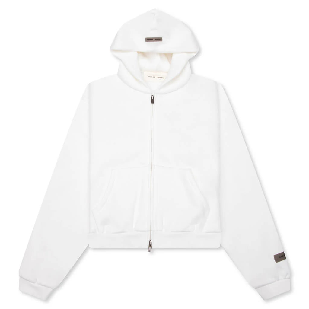 Kids Fleece Zip Up Hoodie Cloud White