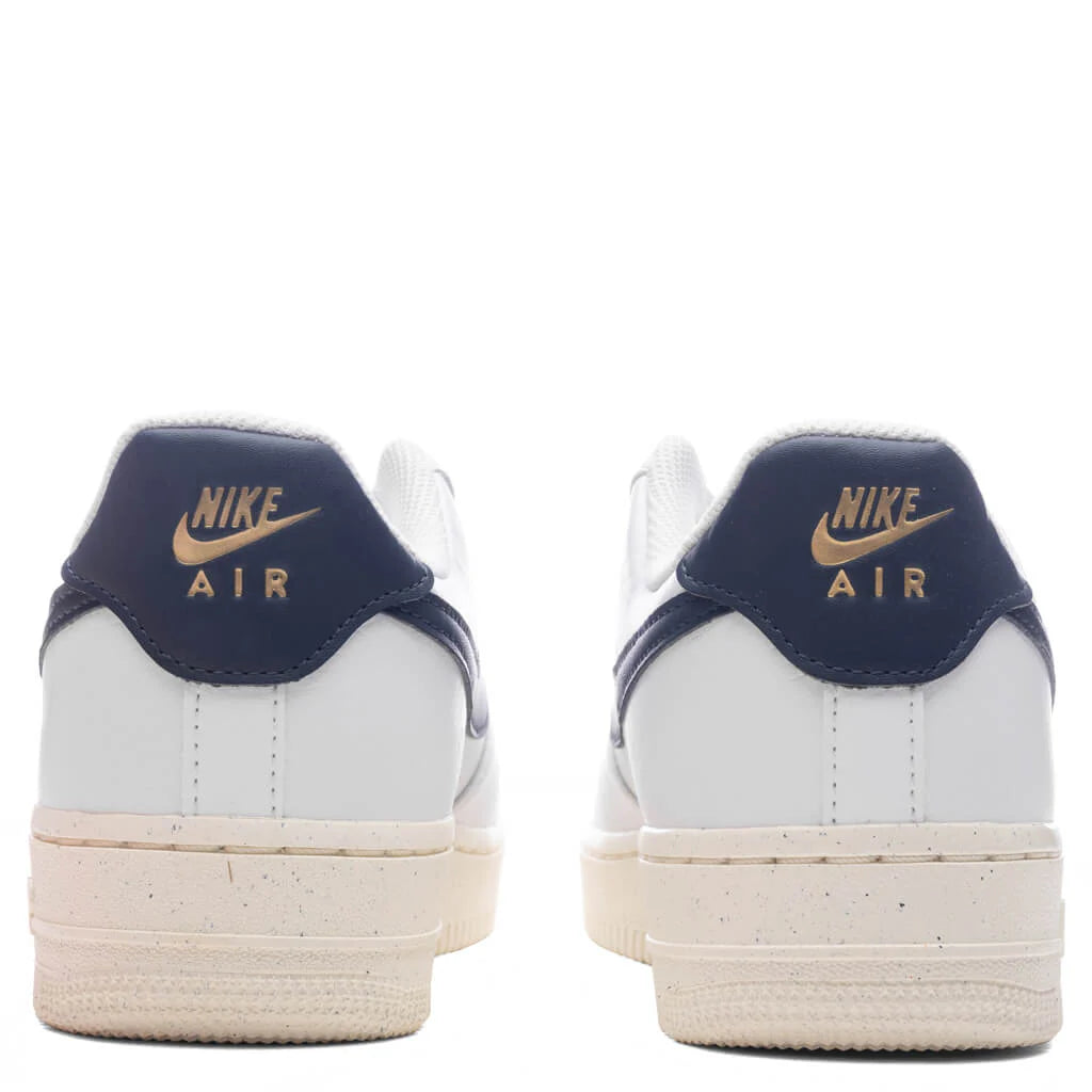 Womens Air Force 1 07 Olympic White Obsidian Pale Ivory Metallic Gold