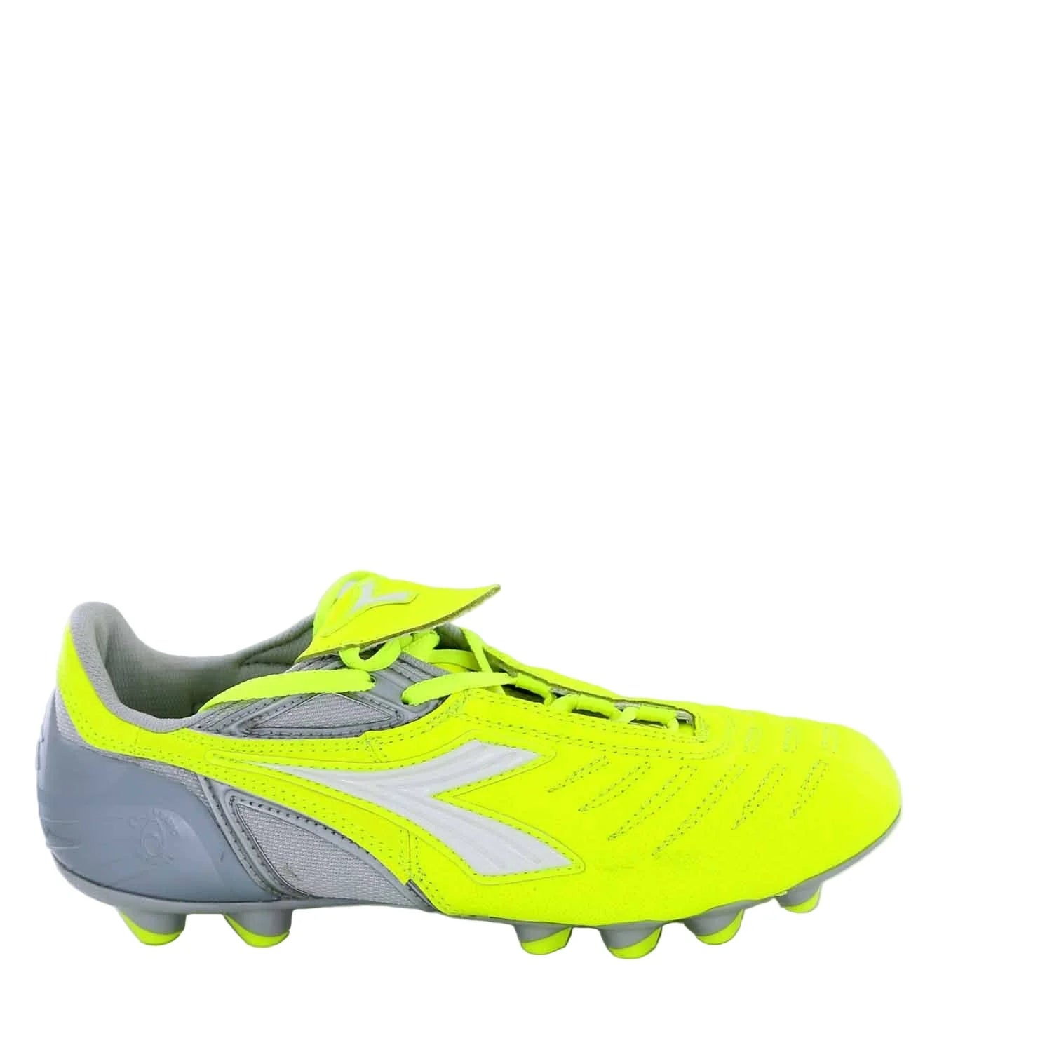 Diadora Maracana PU Womens Firm Ground Soccer Cleats Yellow Fluo Silver