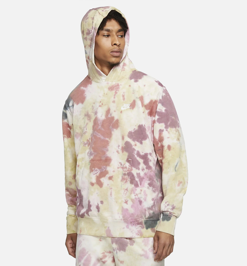 Pullover Tie Dye Mens Hoodie Dark Beetroot White Grey