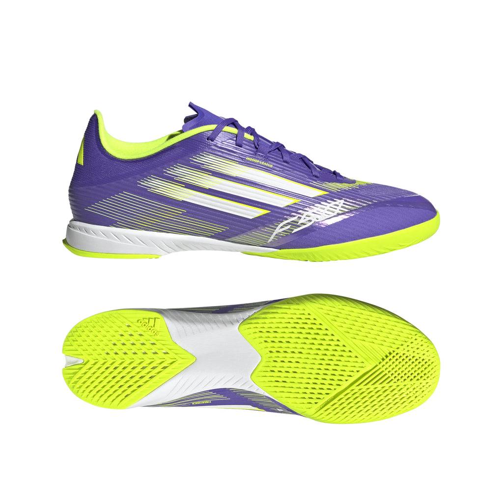 adidas F50 League Indoor Soccer Shoes Purple White Lemon