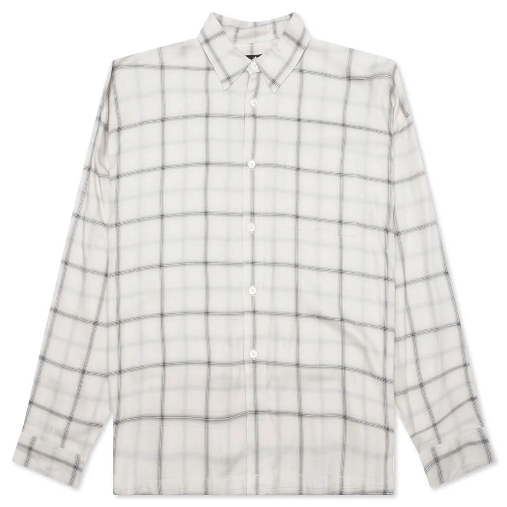 Shadow Plaid Rayon Shirt Natural