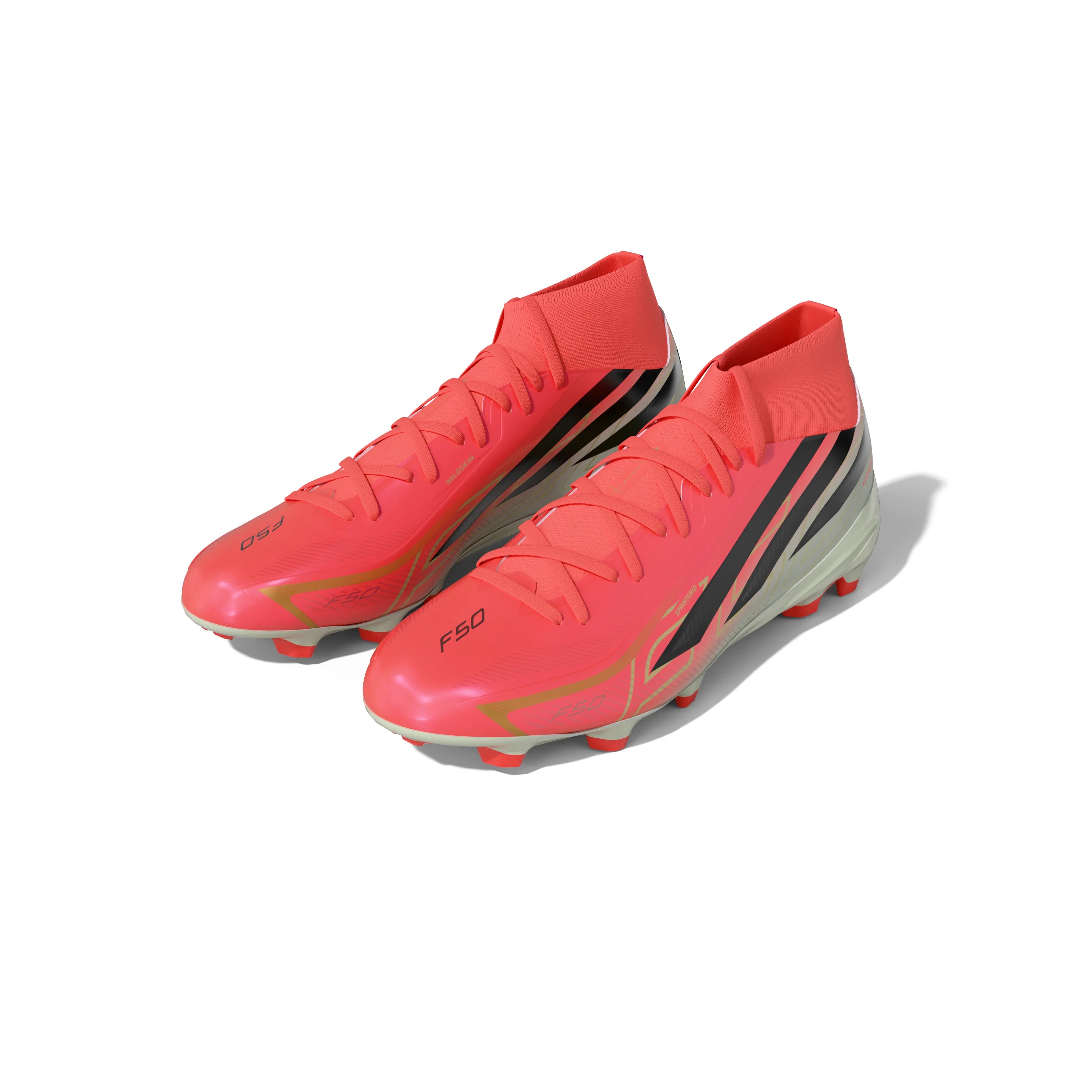 adidas F50 Hyperfast League Mid Firm Ground Mens Soccer Cleats Turquesa Black Gold