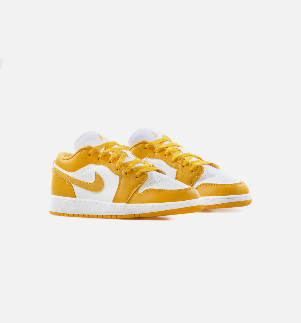 Air Jordan 1 Low Grade School Lifestyle Shoe White Yellow Limit One Per Customer