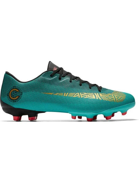 Nike Vapor 12 Academy CR7 FG MG Mens Soccer Cleats Clear Jade Gold Black