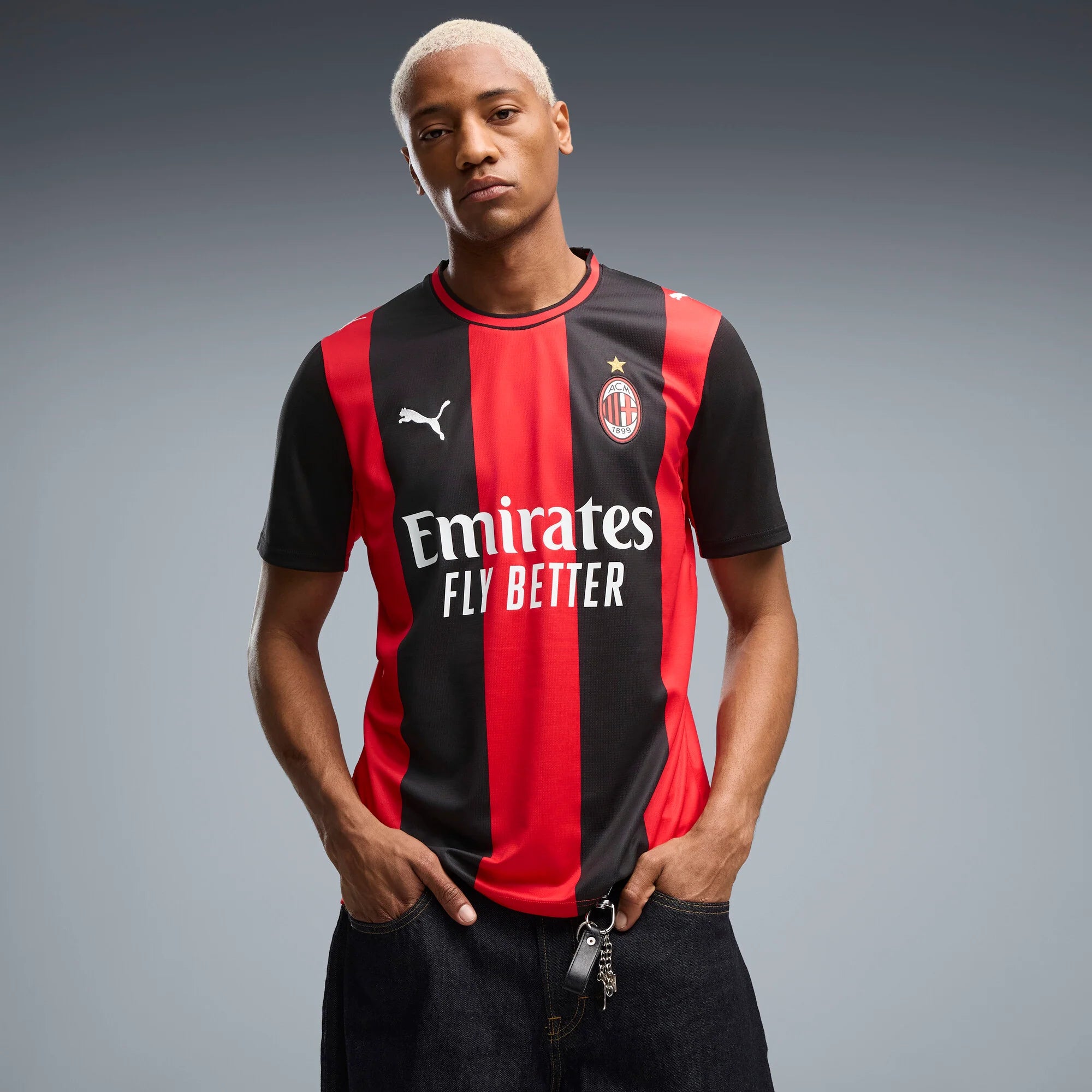 PUMA AC Milan Home Mens Soccer Jersey 2026 Black Red