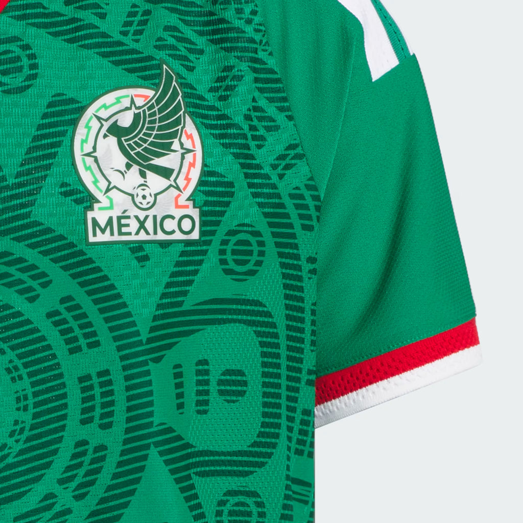 adidas Mexico Home Authentic Youth Soccer Jersey 26 Green