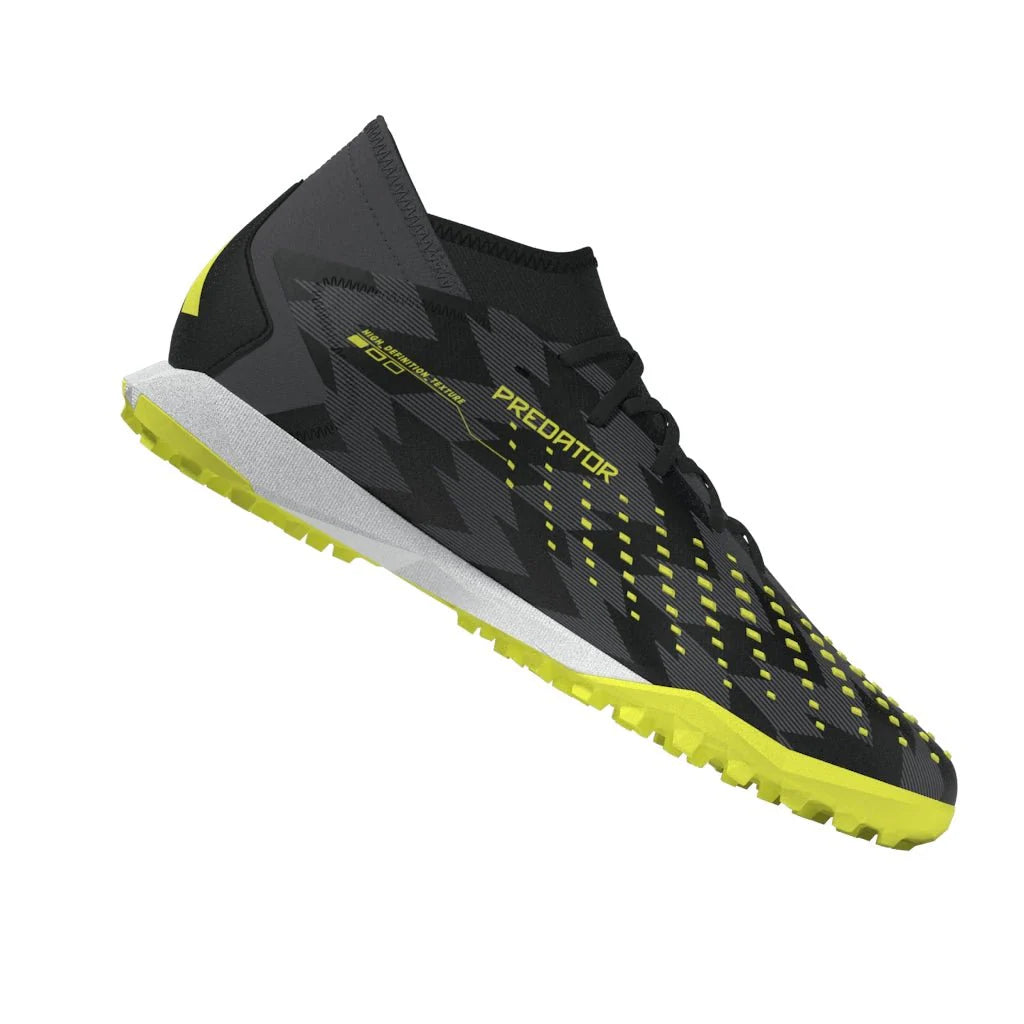 adidas Predator Accuracy Injection3 TF Turf Soccer Cleats Black Solar Yellow Grey Five