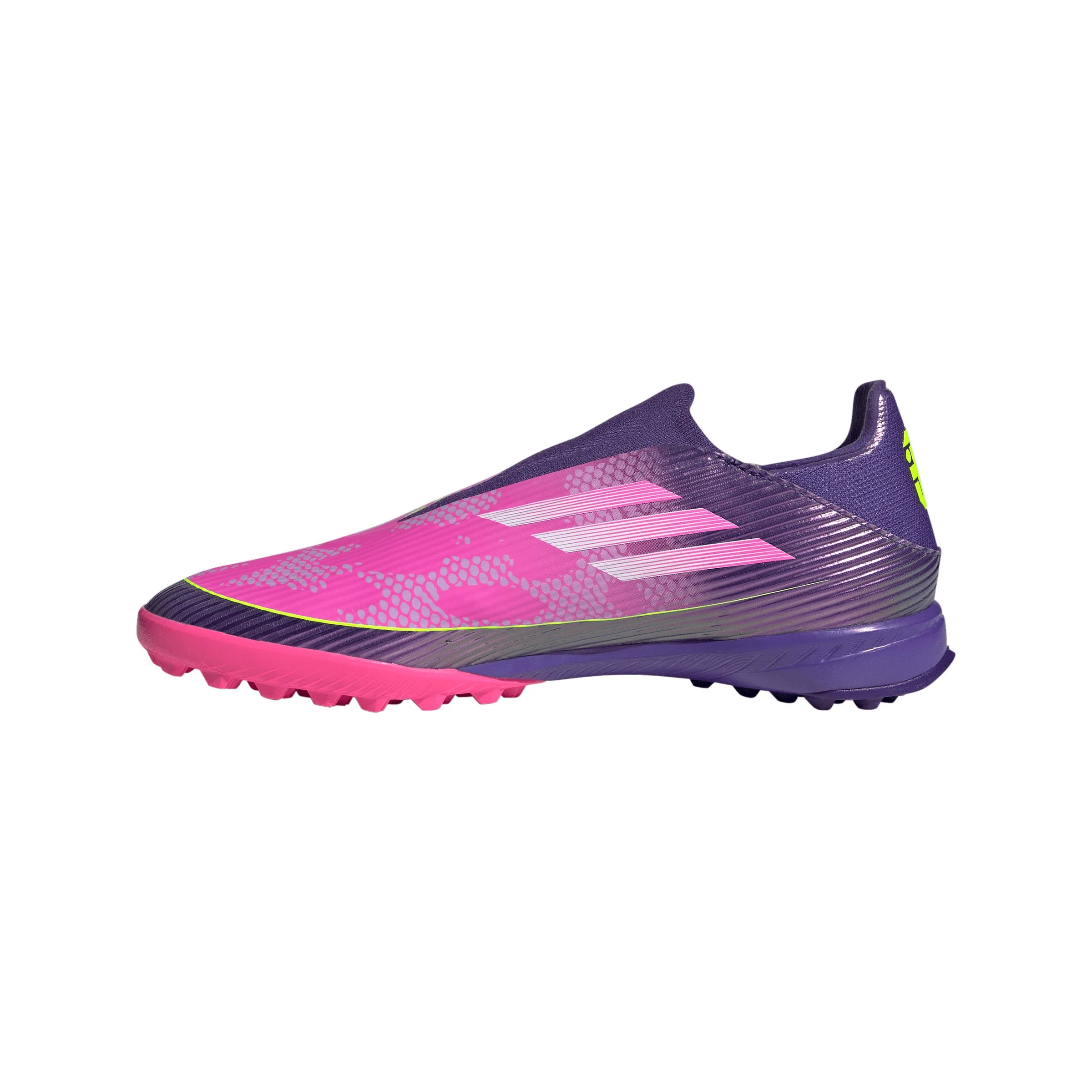 adidas F50 League LY Laceless TF Mens Soccer Cleats Purple White Lemon
