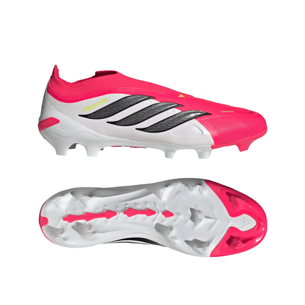 adidas Predator League Laceless FG Firm Ground Mens Soccer Cleats Red Black White