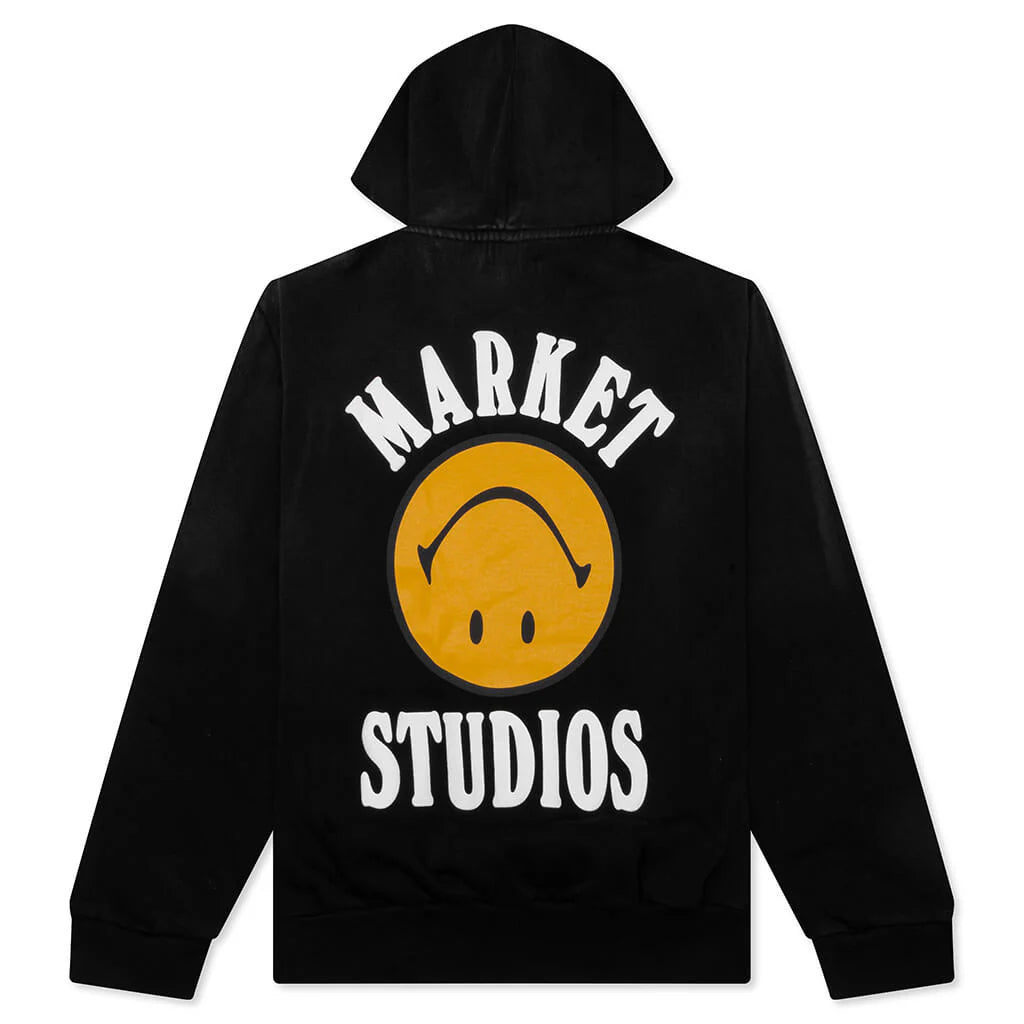 Smiley Upside Down Lockup Hoodie Jet Black