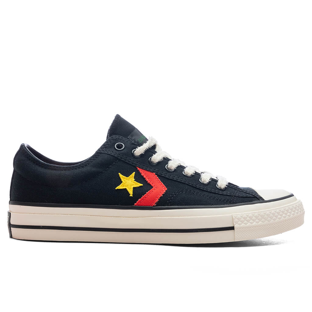 Converse x Daily Paper Star Player 76 Ox Black Fern Green Cyber Yellow