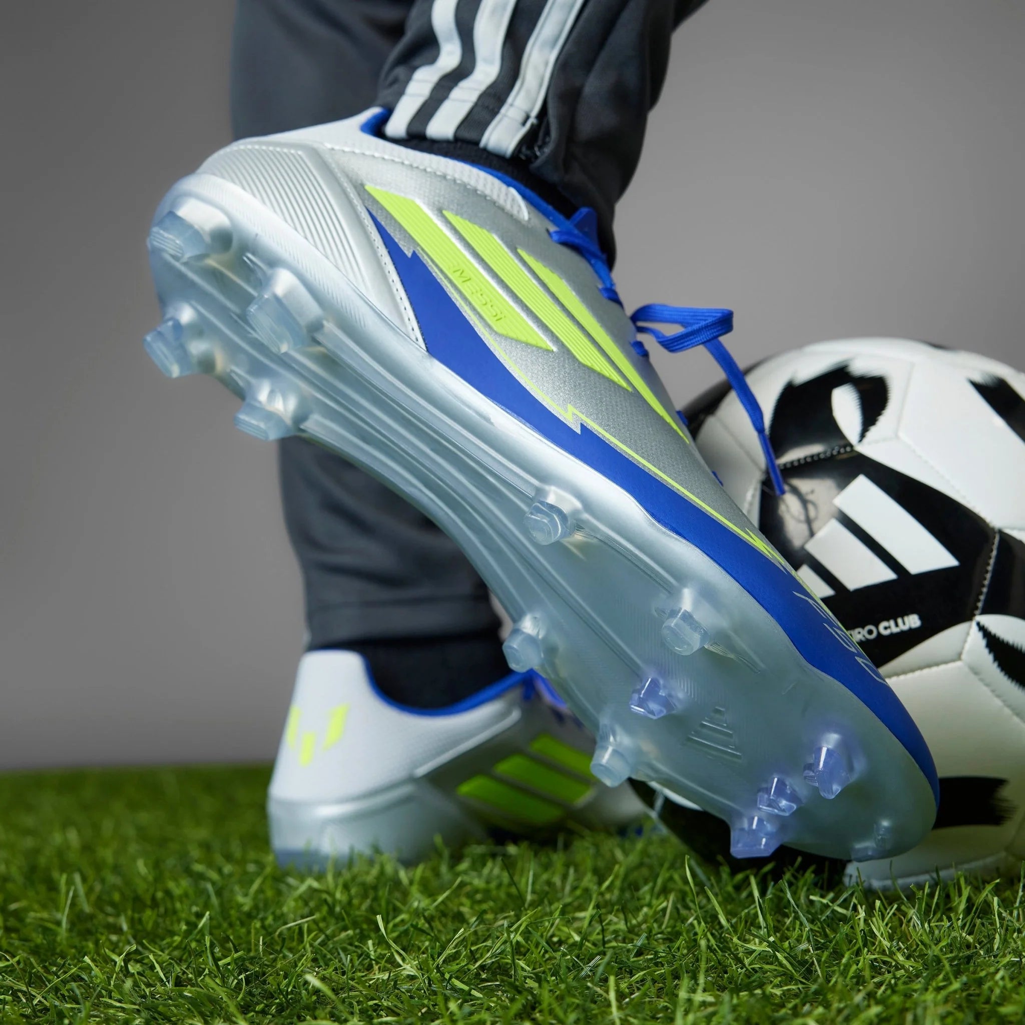 adidas F50 League Messi Firm Multi Ground Boots Silver Yellow