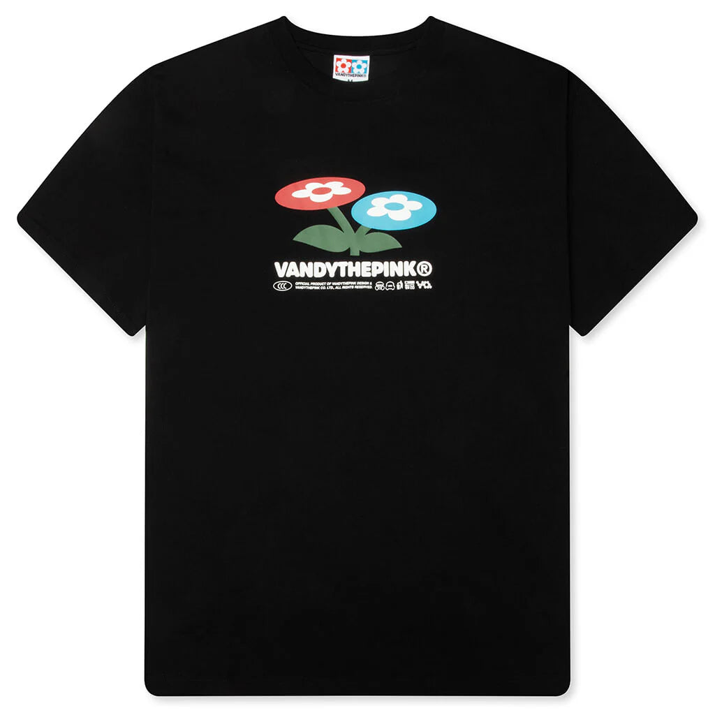 Two Flower Tee Black