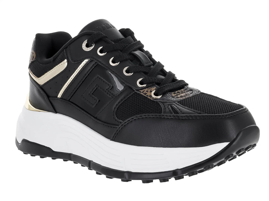 Tenis Guess Fonzi Negro con Dorado para Mujer