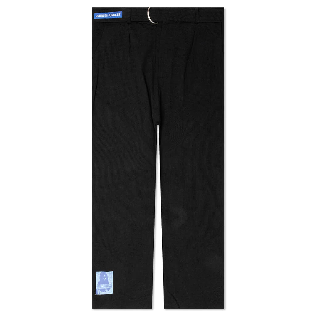 Seersucker Pleated Pant Black
