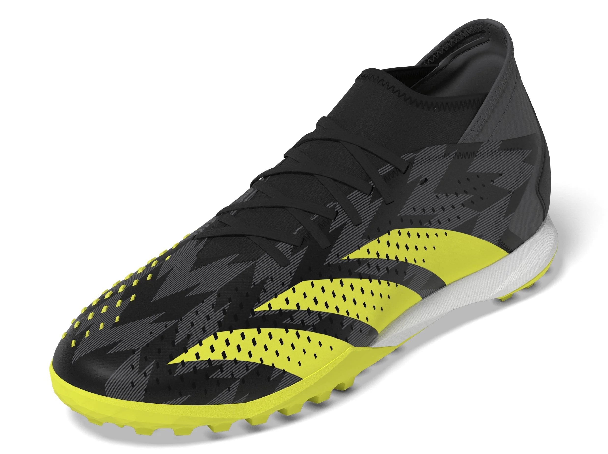 adidas Predator Accuracy Injection3 TF Turf Soccer Cleats Black Solar Yellow Grey Five