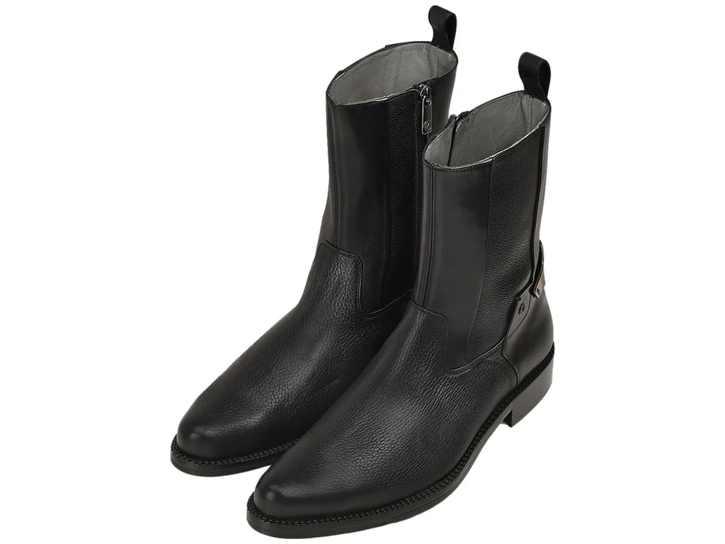 Botas Cuadra de Piel de Venado Negro para Hombre