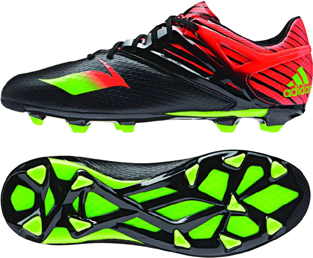 adidas Messi 151 FG AG Multi Ground Youth Soccer Cleats Black Solar Green Solar Red