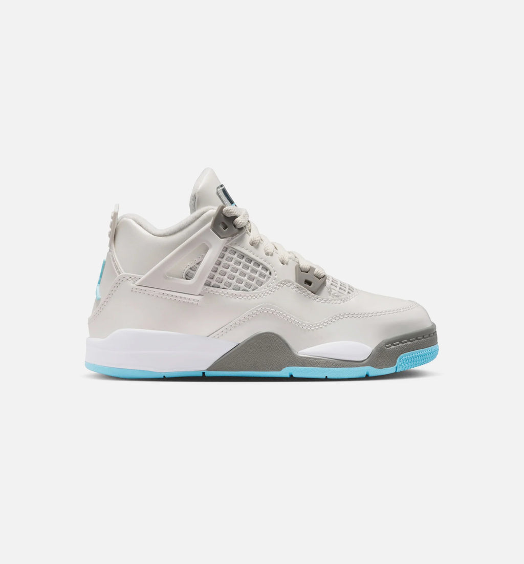 Air Jordan 4 Retro Blue Chill Preschool Lifestyle Shoe Photon Dust Blue Chill Flat Pewter White Blue Tint
