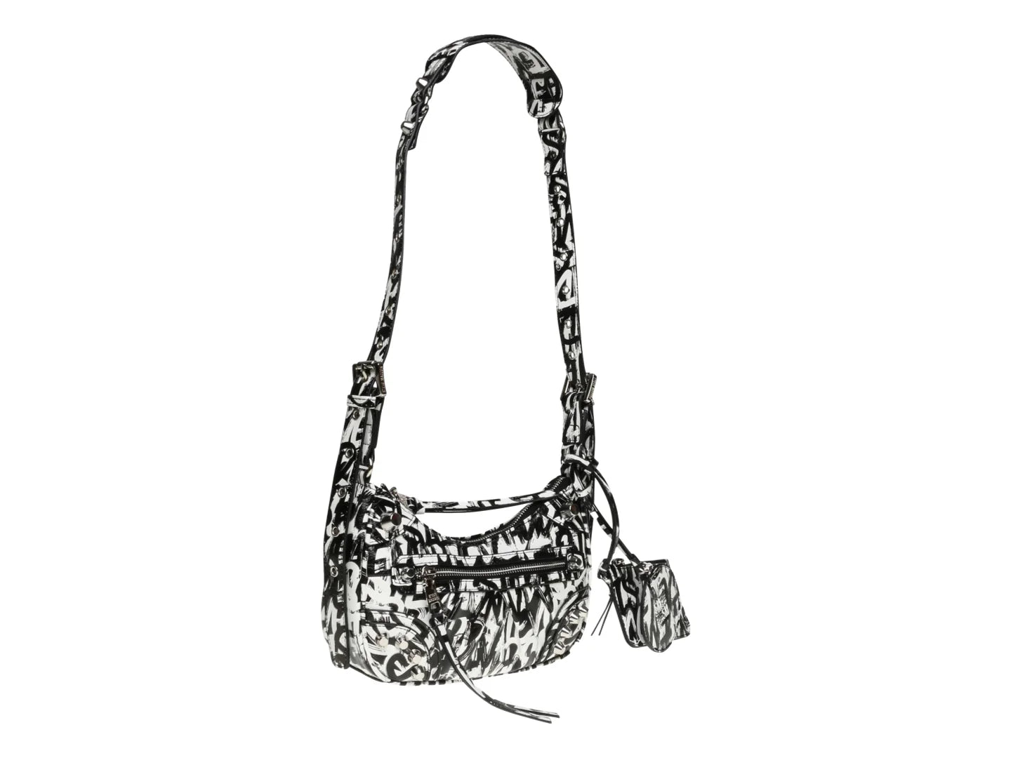 Bolso Hobo Steve Madden Blanco y Negro para Mujer