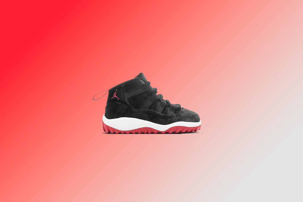Jordan 11 Retro TD Bred Velvet Black Gym Red White