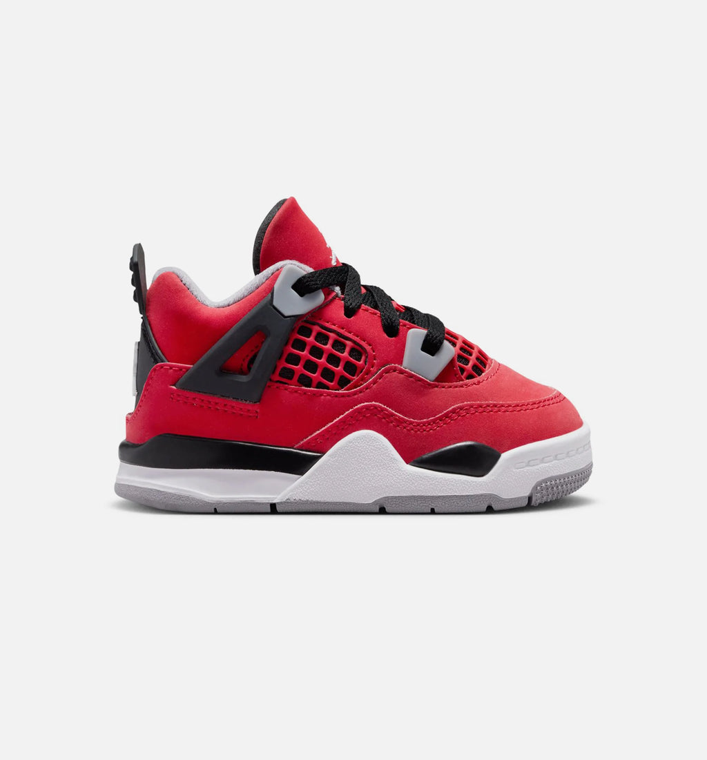 Air Jordan 4 Retro Toro Bravo Infant Toddler Lifestyle Shoe Fire Red White Black Cement Grey Free Shipping