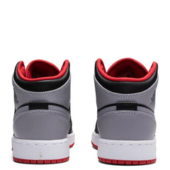 Air Jordan 1 Mid GS Black Cement Grey Fire Red