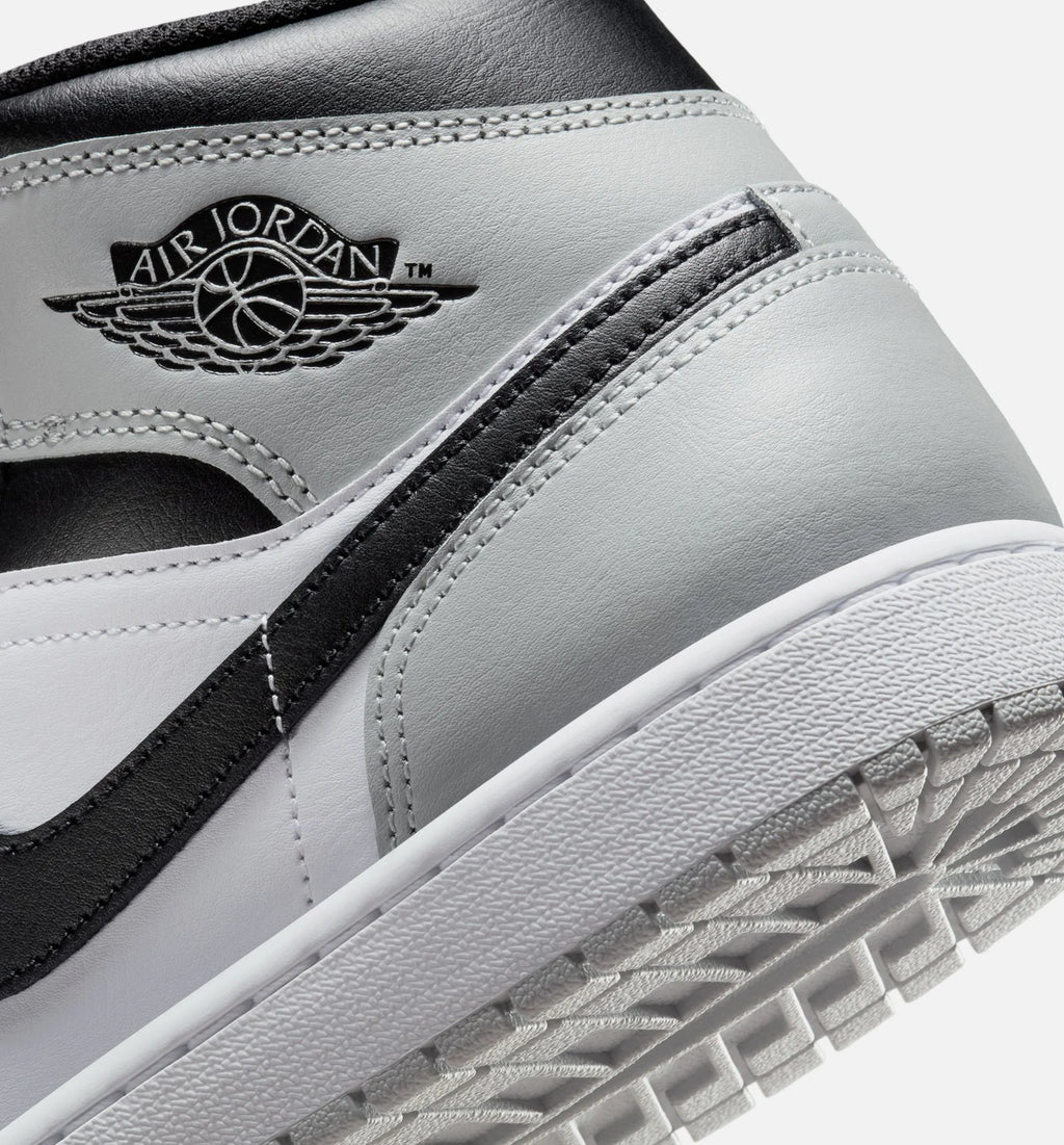 Air Jordan 1 Mid Mens Lifestyle Shoe White Black Light Smoke Grey
