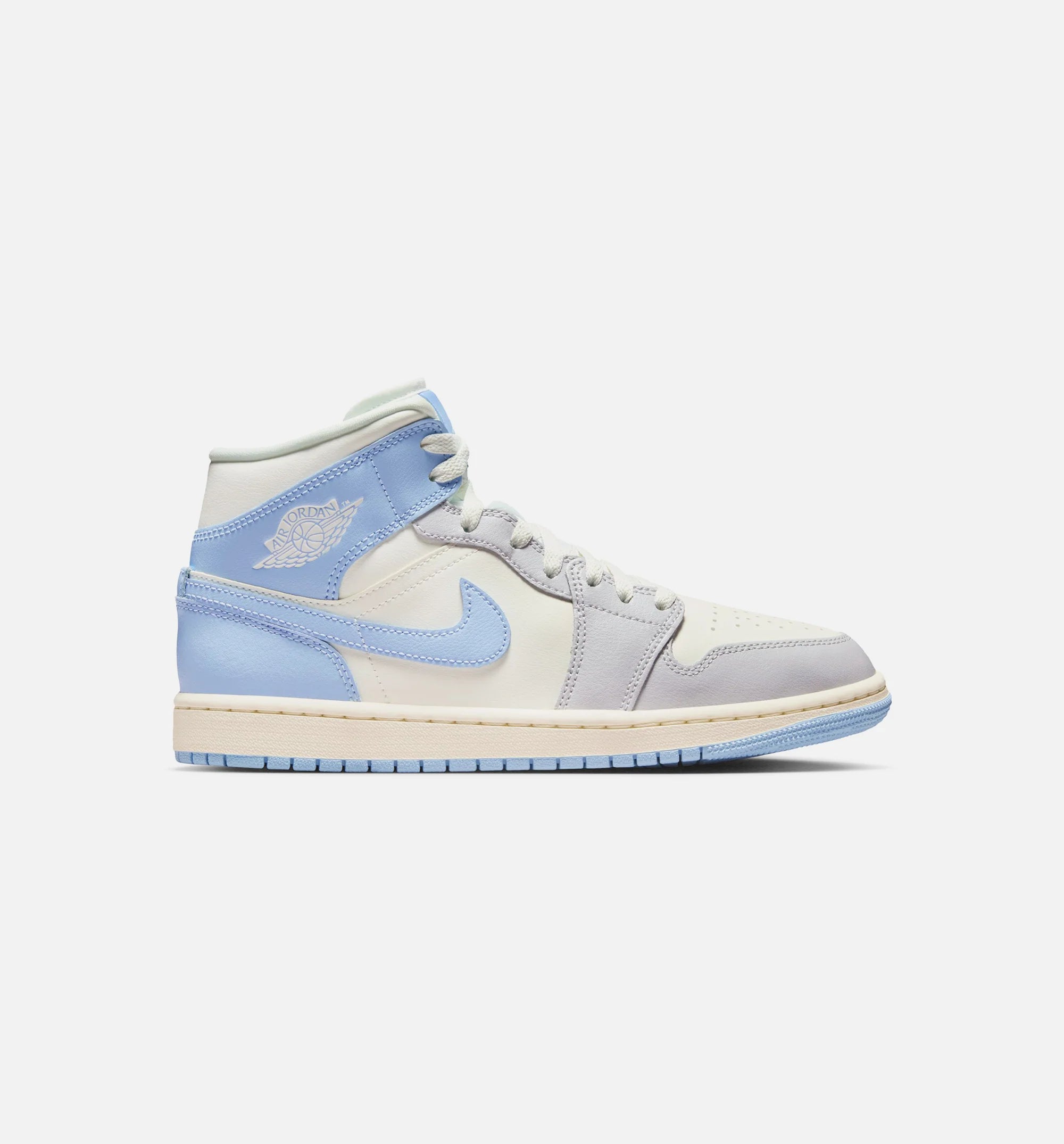 Air Jordan 1 Mid Womens Lifestyle Shoe Psychic Blue Neutral Grey Sail