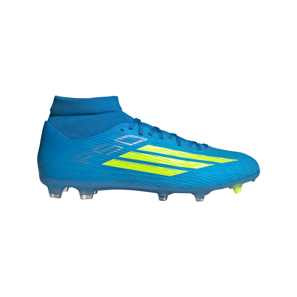 adidas F50 League Mid Cut FG MG Firm Ground Multi Ground Mens Soccer Cleats Blue Yellow Aqua