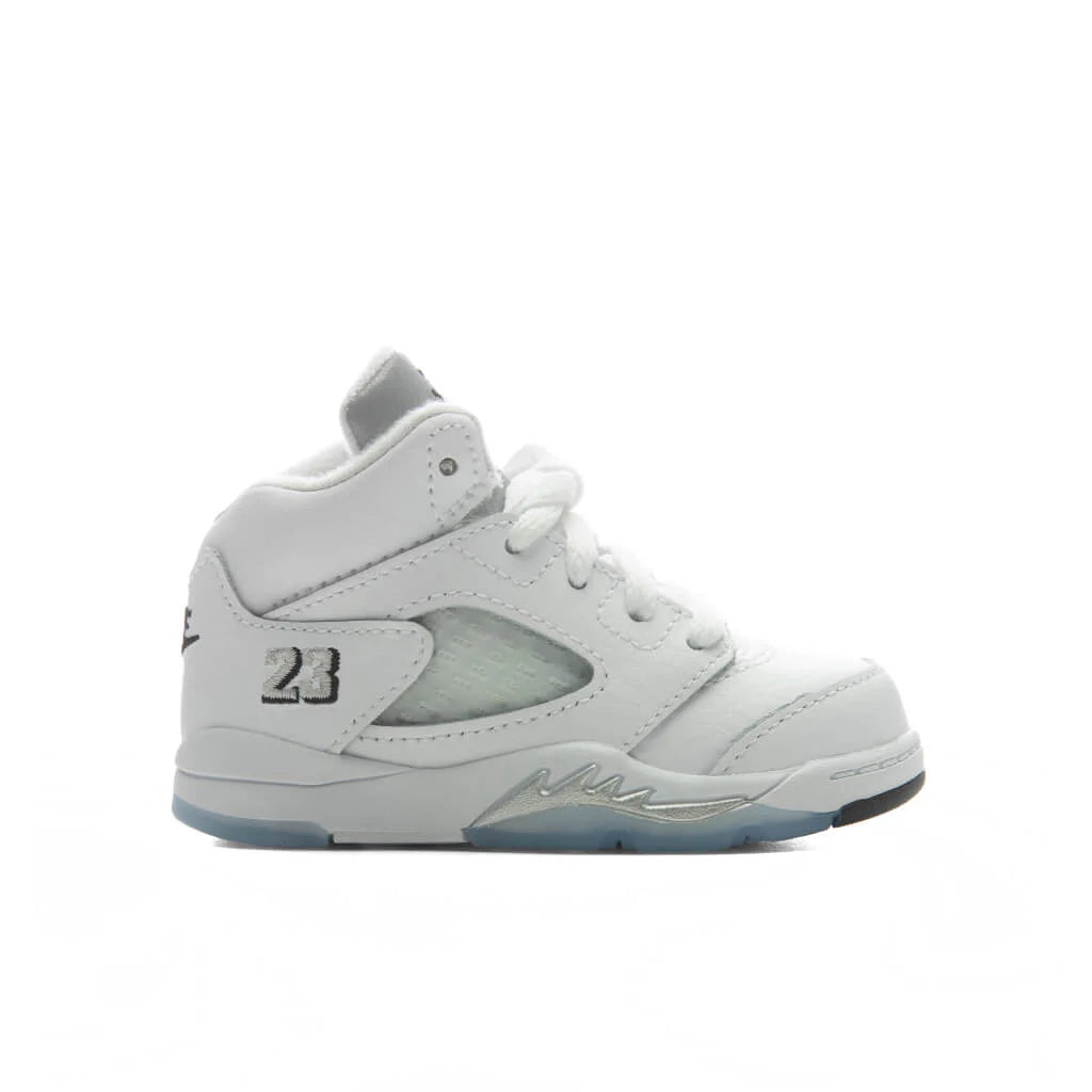 Air Jordan 5 Retro White Metallic TD White Black Metallic Silver